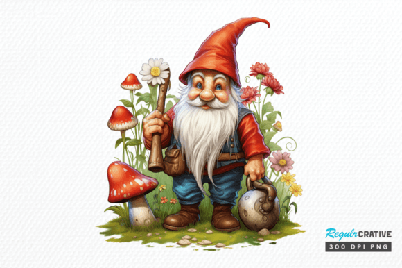 Download Cute Garden Gnome Clipart Png Design - Premium Resources